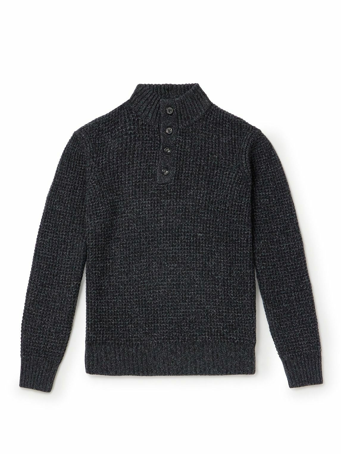 Faherty - Waffle-Knit Wool and Cashmere-Blend Sweater - Black Faherty