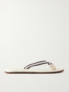 Brunello Cucinelli - Striped Grosgrain Flip Flops - White