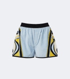 La DoubleJ Pull-up printed cotton terry shorts