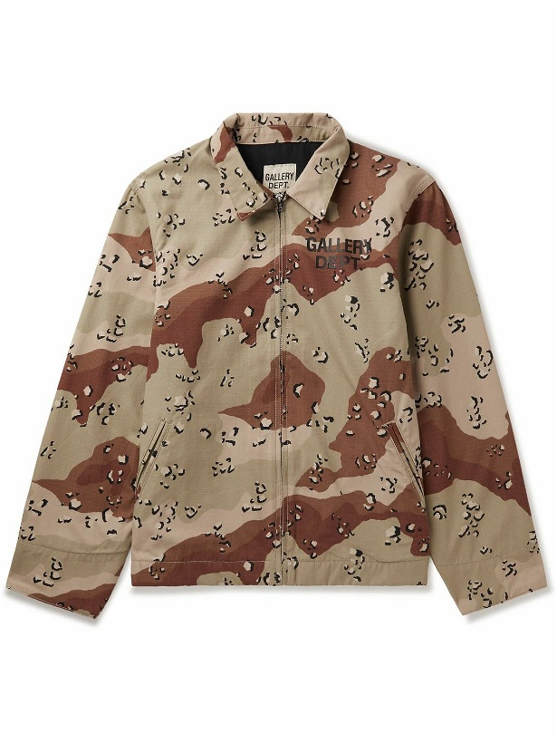 Photo: Gallery Dept. - Montecito Camouflage Logo-Print Cotton-Ripstop Jacket - Brown