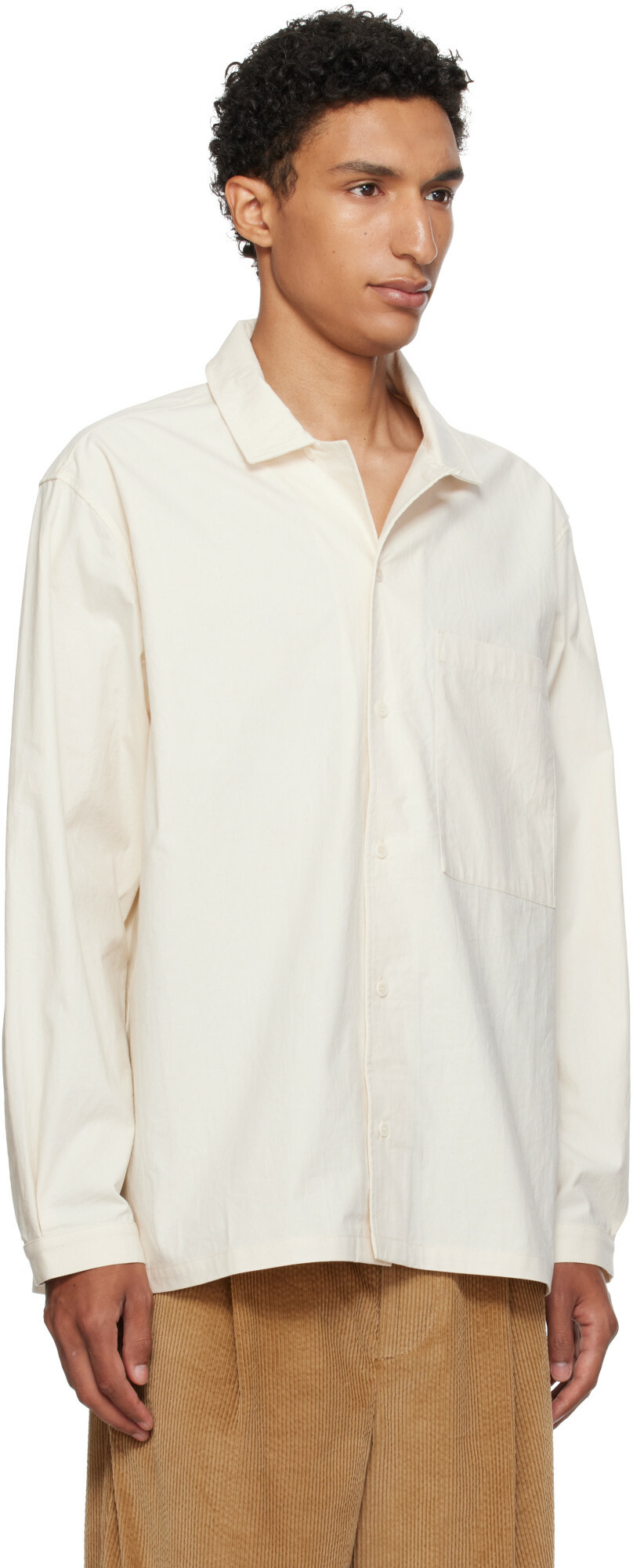 Cawley Off-White Camp Collar Shirt