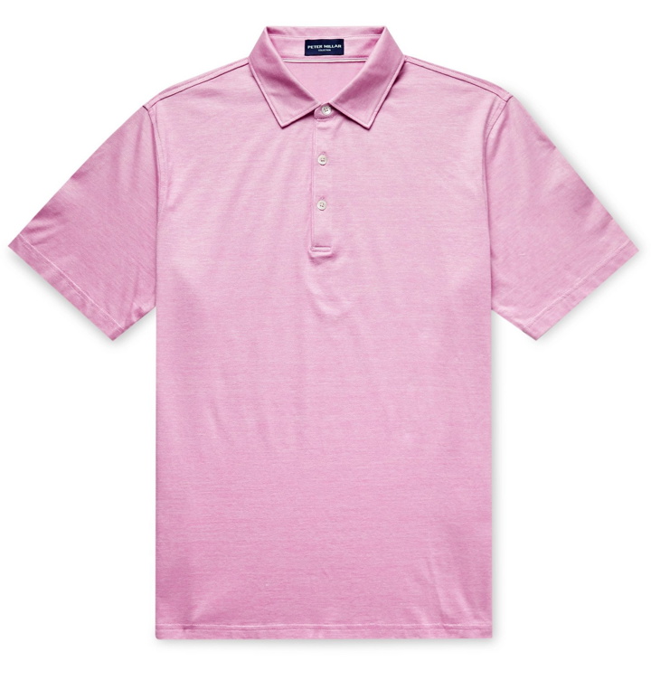 Photo: Peter Millar - Mélange Cotton-Blend Polo Shirt - Pink