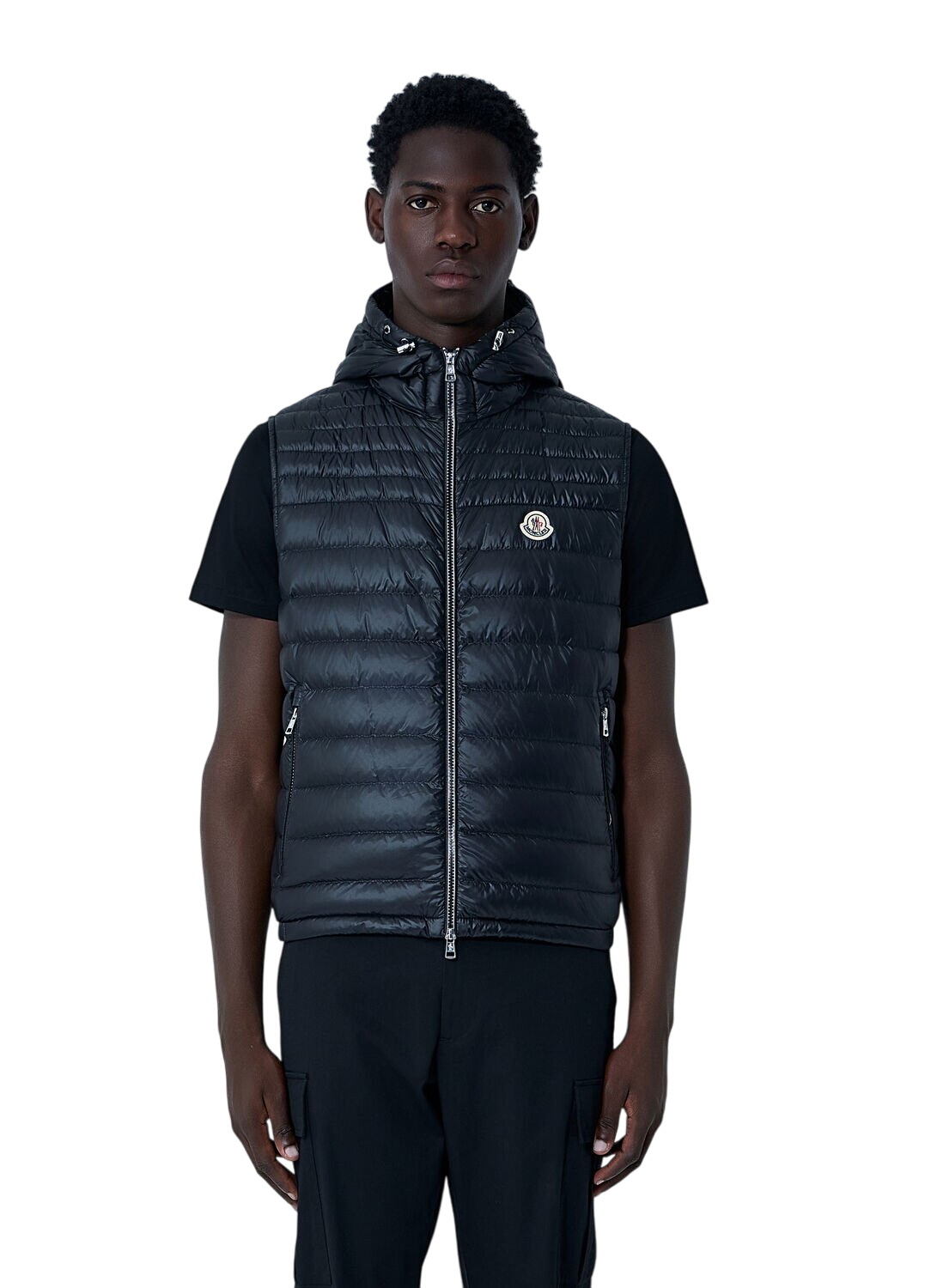 Moncler Men's Cardamine Logo Hooded Gilet in Millitary Green Moncler