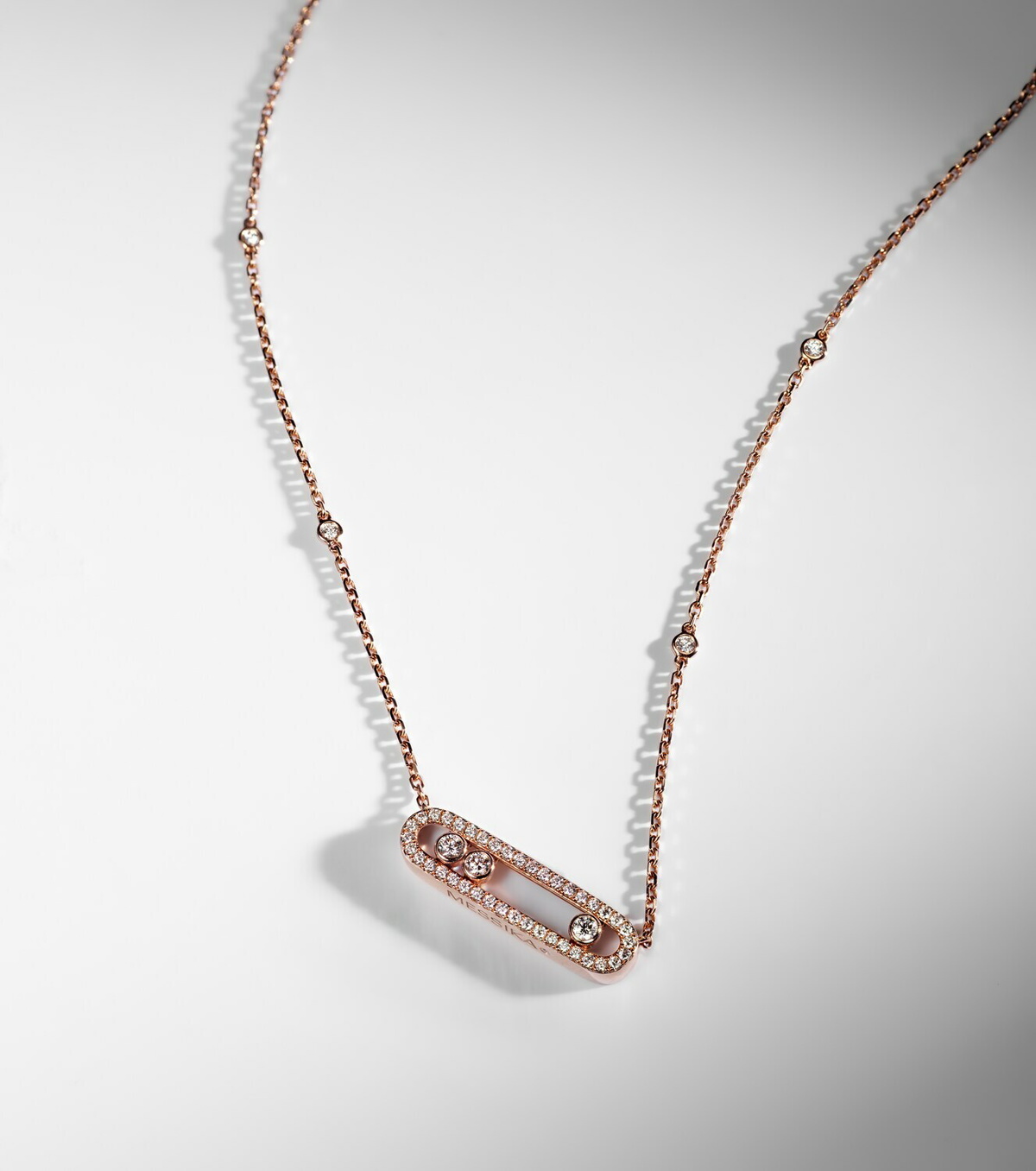 Messika Baby Move 18kt rose gold necklace with diamonds