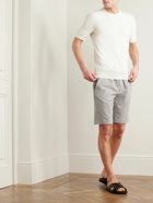 Loro Piana - Straight-Leg Striped Wool-Blend Shorts - Gray