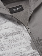 A-COLD-WALL* - Logo-Print Loopback Organic Cotton-Jersey Zip-Up Hoodie - Gray