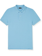 TOM FORD - Garment-Dyed Cotton-Piqué Polo Shirt - Blue