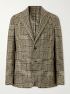 Caruso - Butterfly Checked Wool Blazer - Brown