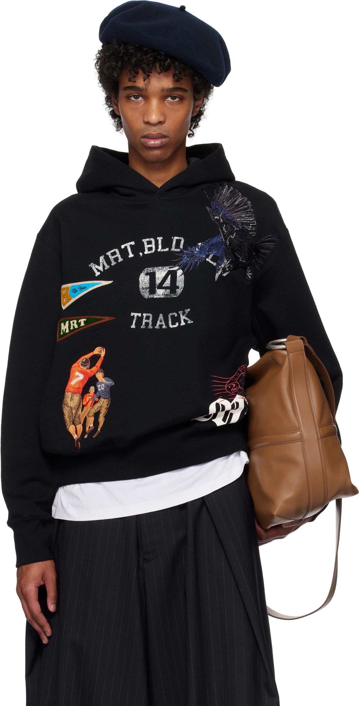 Khoki Black Multi Embodied-Design Hoodie