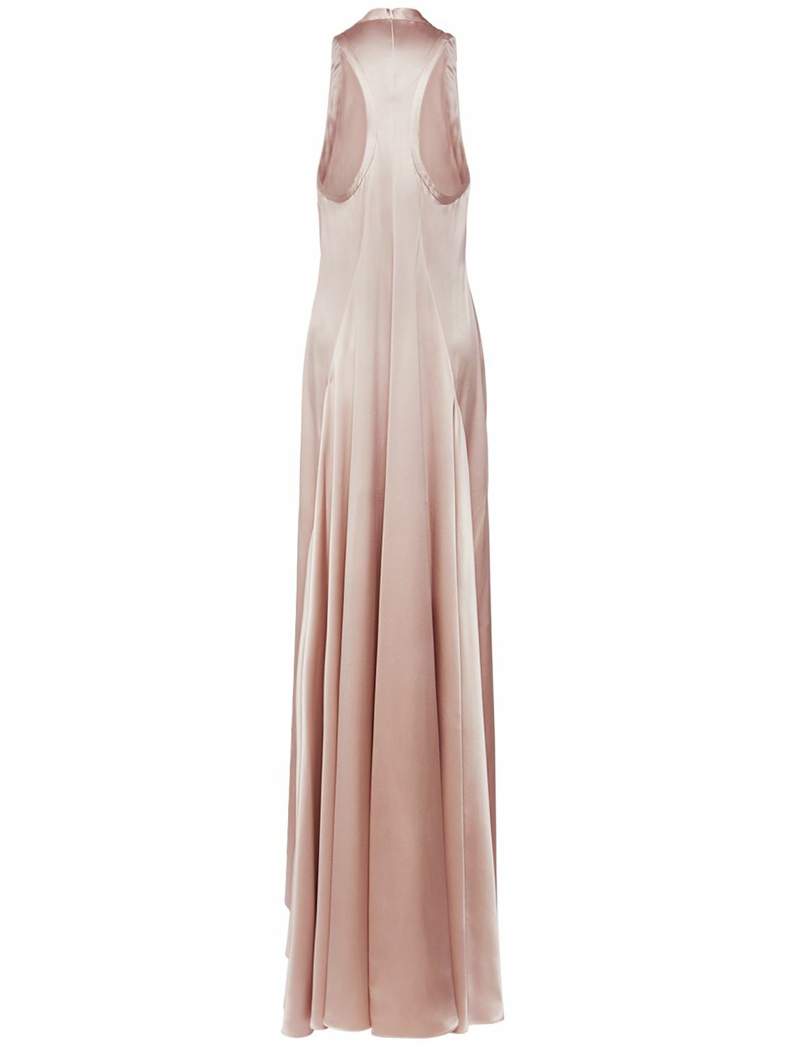MAX MARA - Hoyo Sleeveless Silk Satin Long Dress Max Mara
