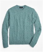 Brooks Brothers Men's Lambswool Cable Crewneck Sweater | Teal