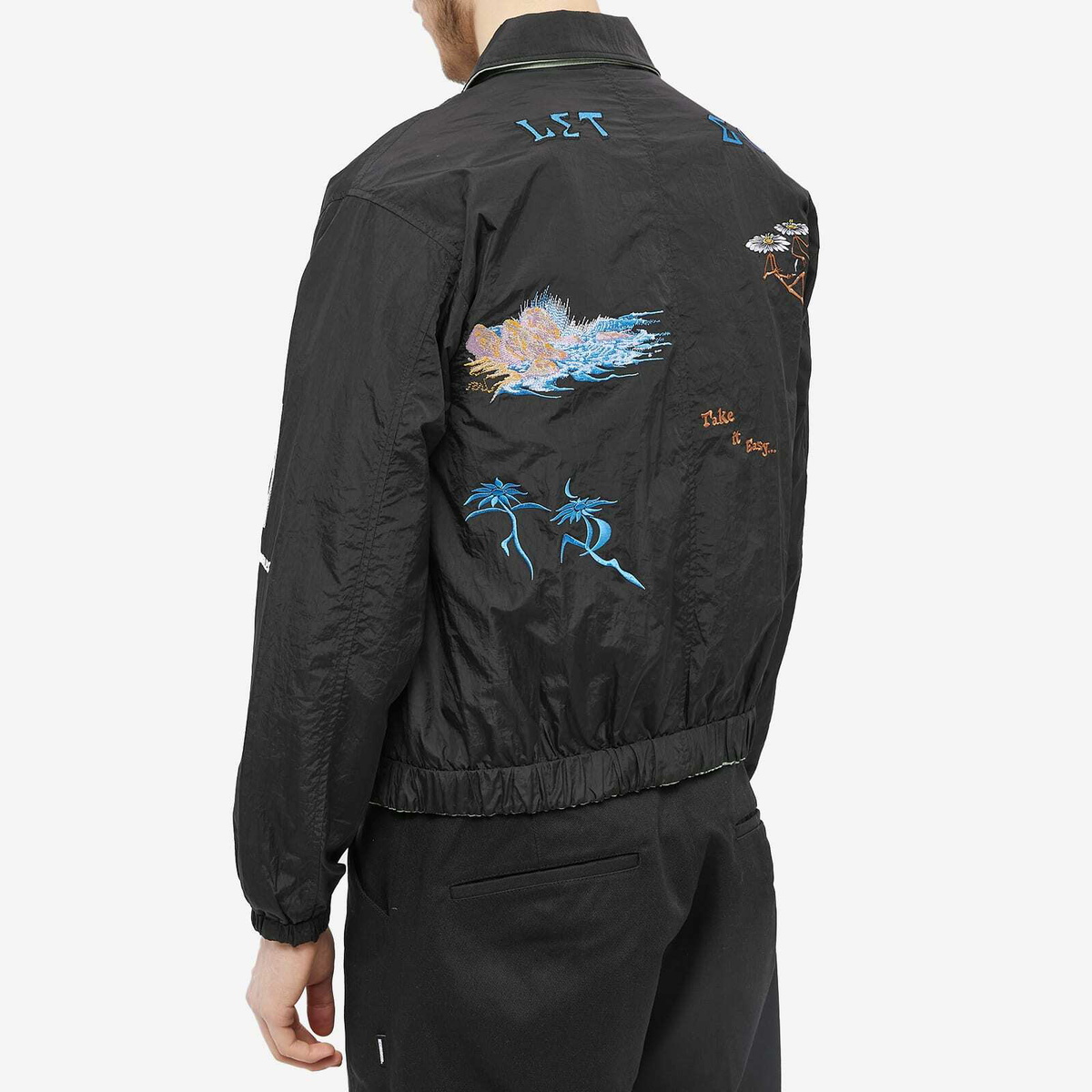 Jungles Jungles Men's Let Go Reversible Harrington Jacket in Blue/Green