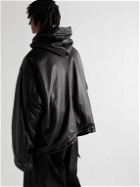 Balenciaga - Oversized Full-Grain Leather Hoodie - Black