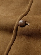 Sid Mashburn - Leather-Trimmed Shearling Coat - Brown