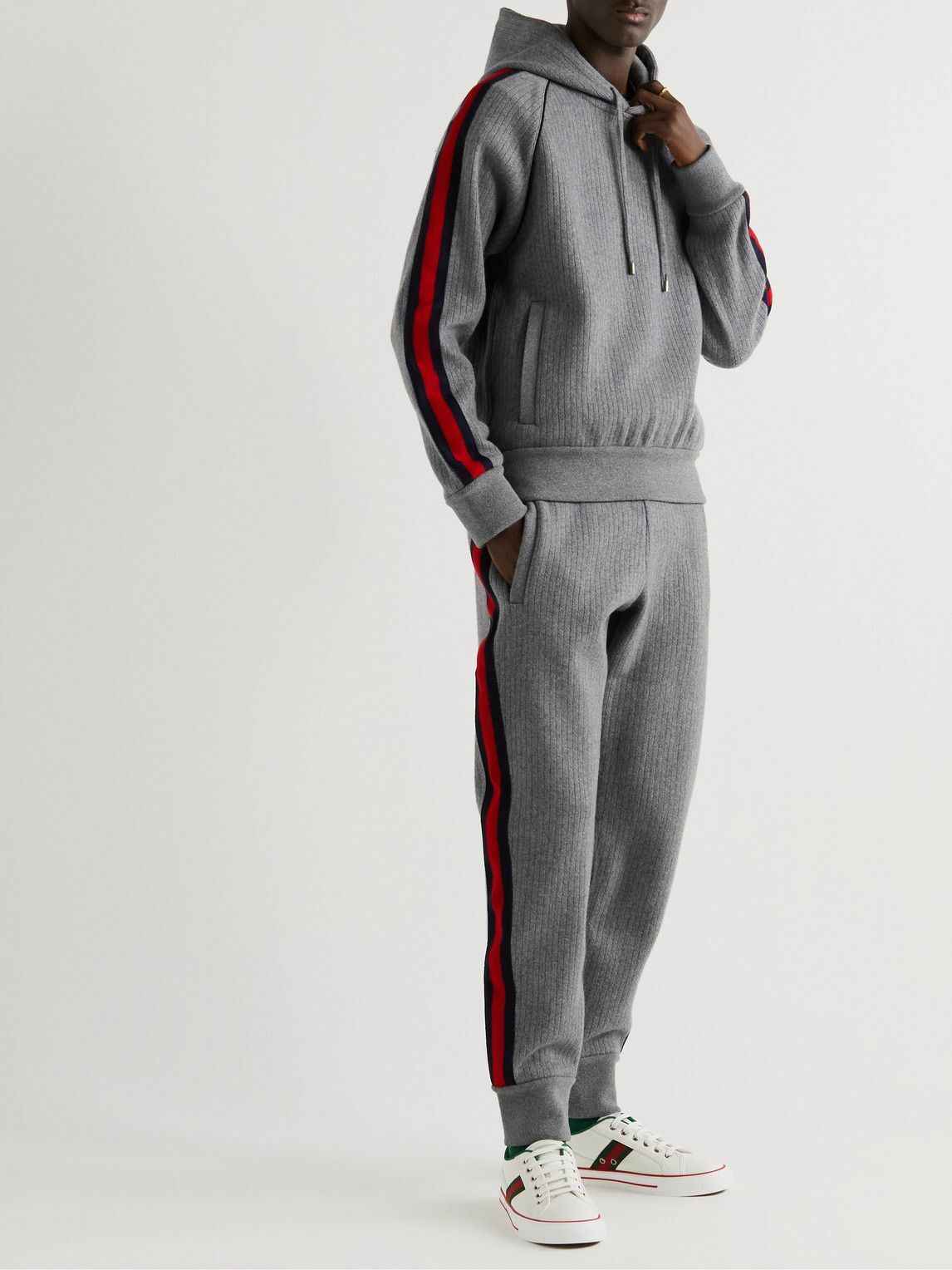 パンツ GUCCI GRAY WOOL TROUSERS GG wool trouser in grey and black | GUCCI® GR