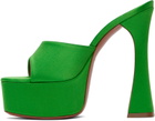 Amina Muaddi Green Dalida Plateau Heeled Sandals