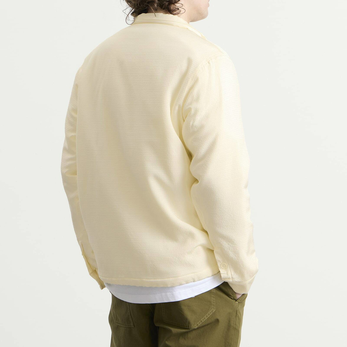 Ranra Men's Epitome Wool Silk Padded Overshirt in Pristine