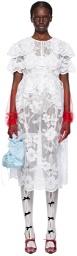 Yuhan Wang White Curtain Lace Midi Dress