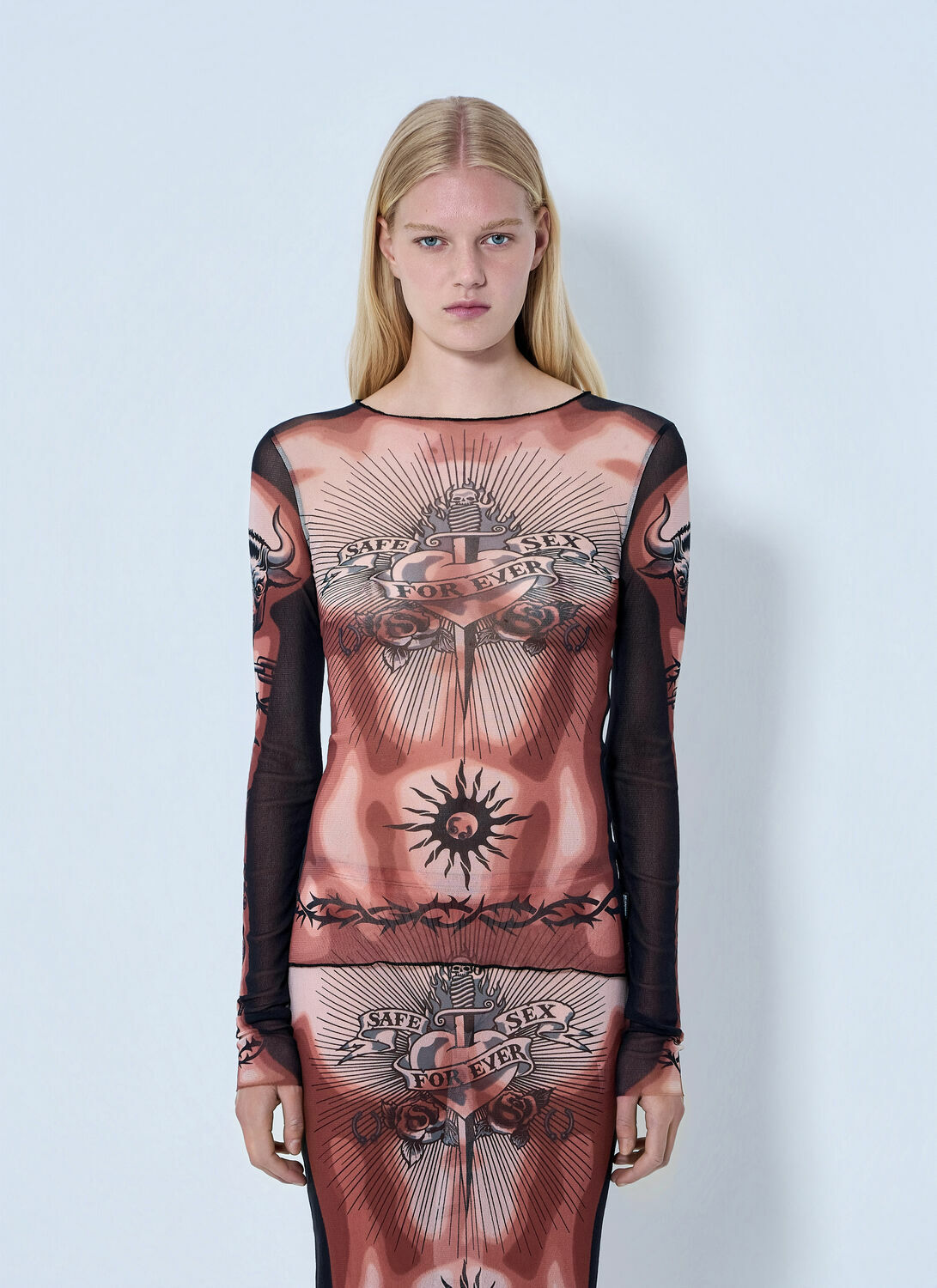 Jean Paul Gaultier Re-Edition Safe Sex Tattoo Longsleeve Top