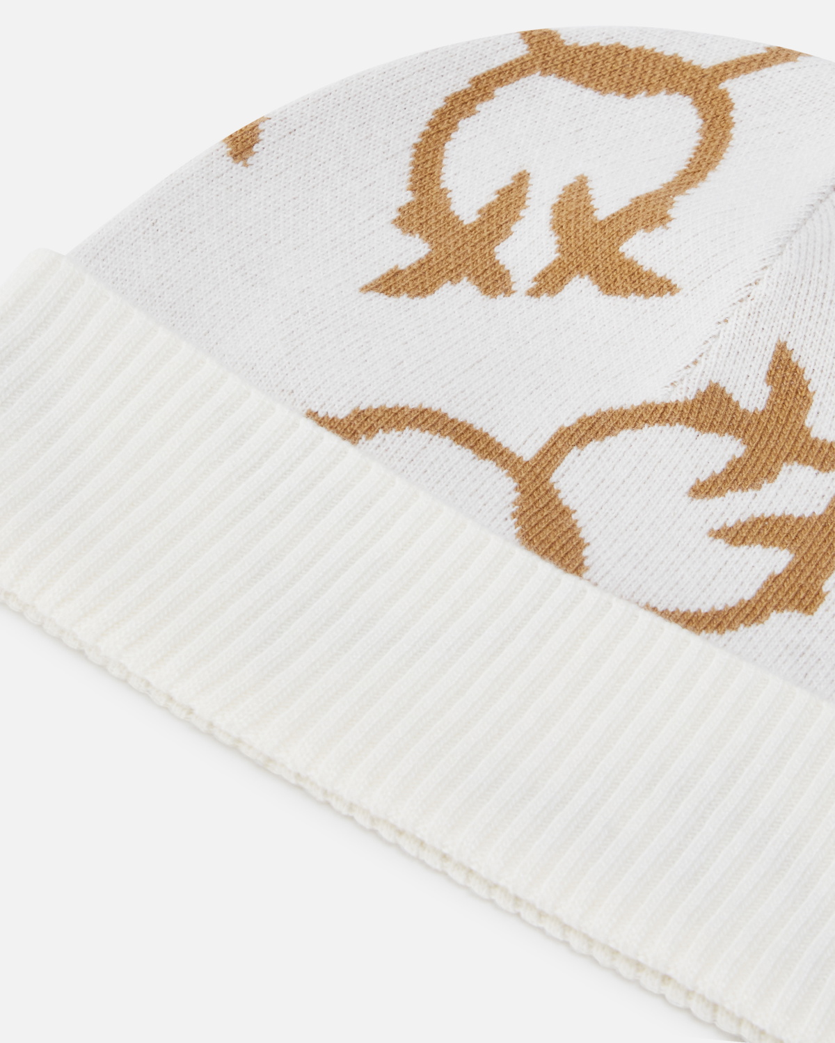 Pinko Monogram Jacquard Beanie Cream/Beige