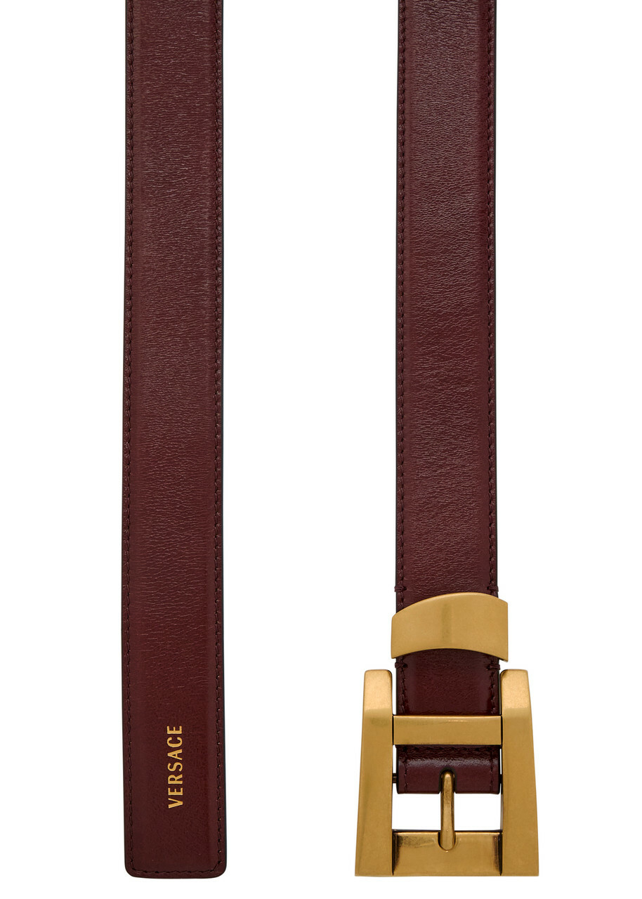 Versace Glossed Leather Belt Brown