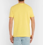 AMI - Slim-Fit Embroidered Cotton-Jersey T-Shirt - Men - Yellow