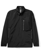 Stone Island Shadow Project - Logo-Appliquéd Mesh-Trimmed Shell Overshirt - Black