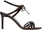 TOM FORD Brown Stamped Crocodile Leather Angelica Heeled Sandals