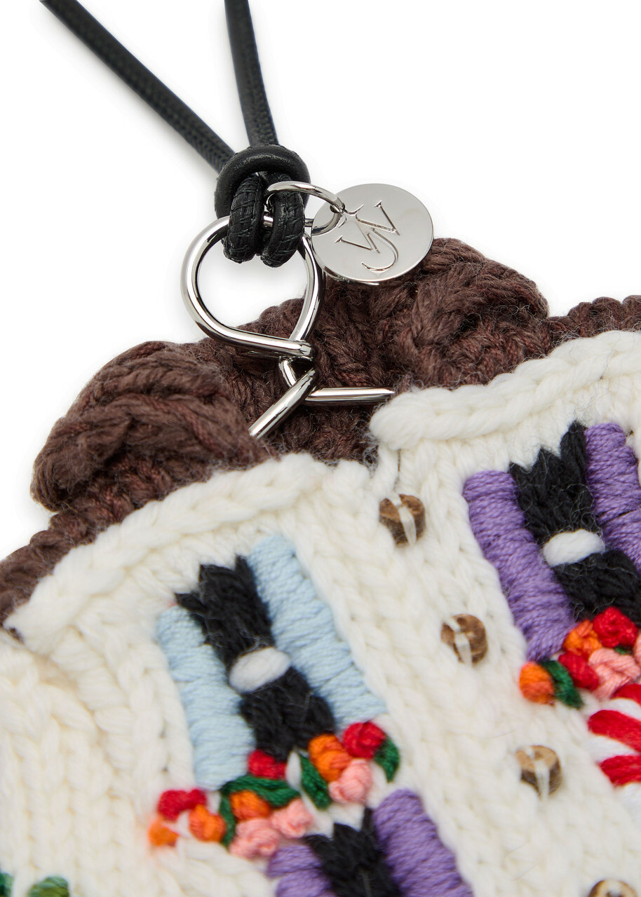 JW Anderson House Cardigan Knitted bag Charm - Light Grey - One Size