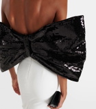 Mônot Sequined bow-detail gown