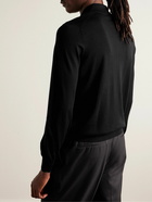 Brunello Cucinelli - Virgin Wool And Cashmere-Blend Polo Sweater - Black