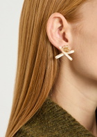 Simone Rocha Petite Bow Crystal-embellished Stud Earrings - Cream - One Size
