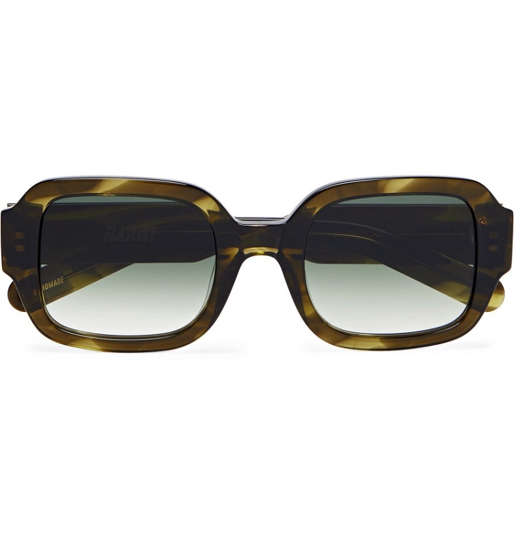 Photo: FLATLIST - Tishkoff Square-Frame Acetate Sunglasses - Green