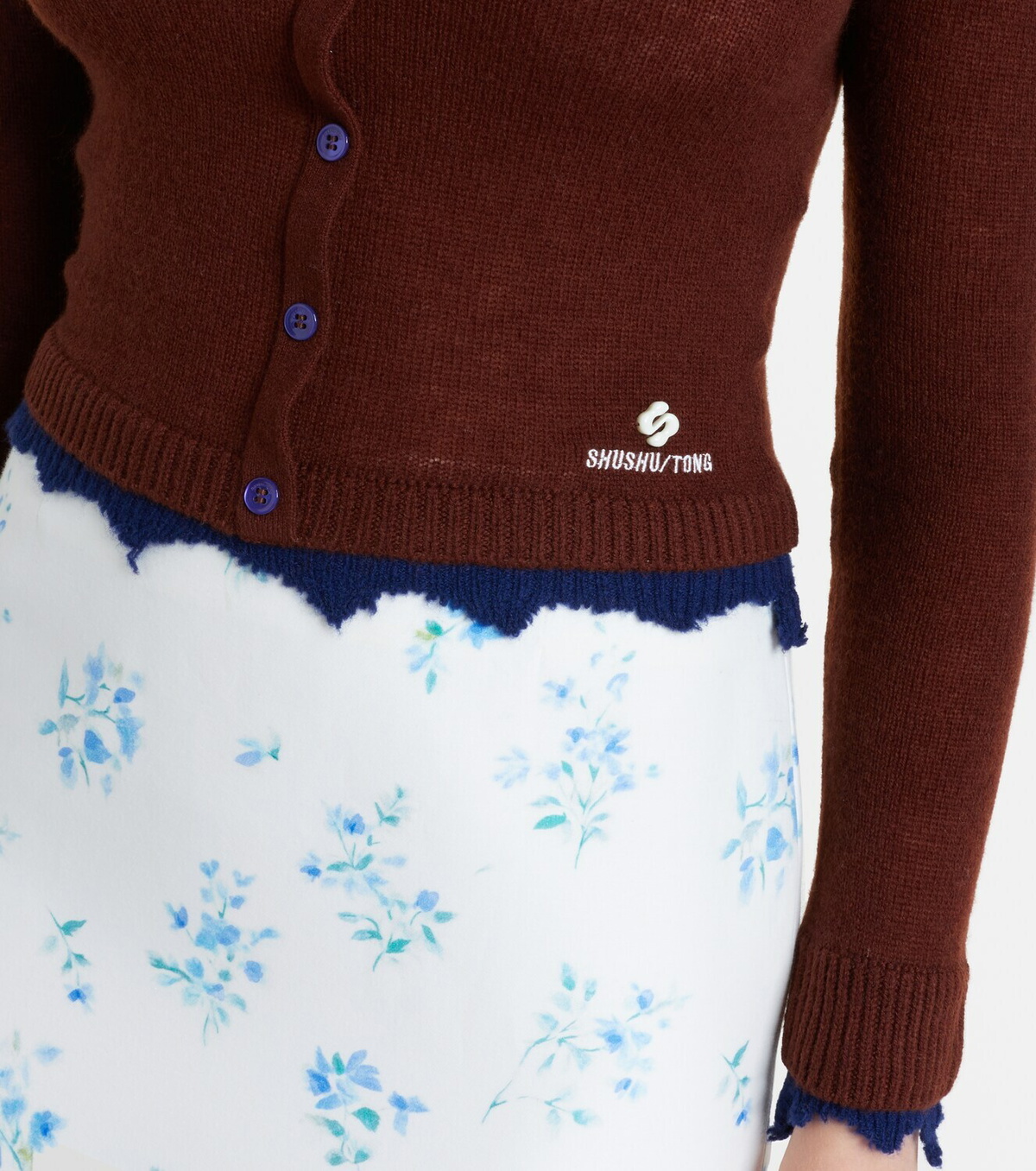 Shushu/Tong Distressed wool cardigan