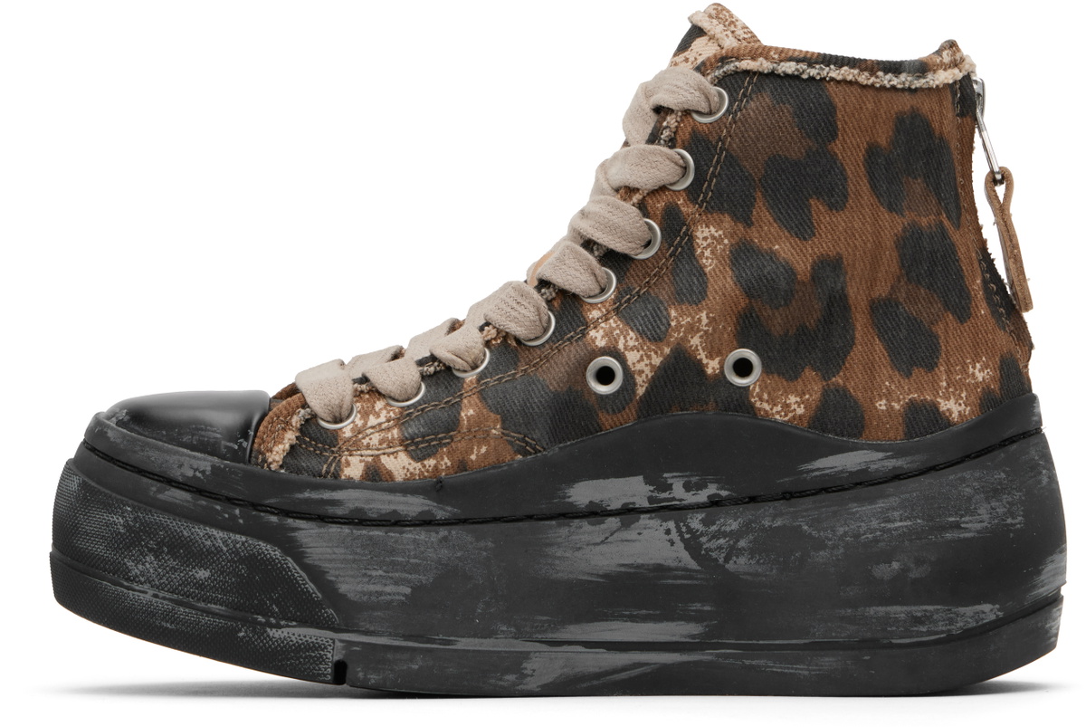 R13 Brown & Black Kurt High Top Sneakers