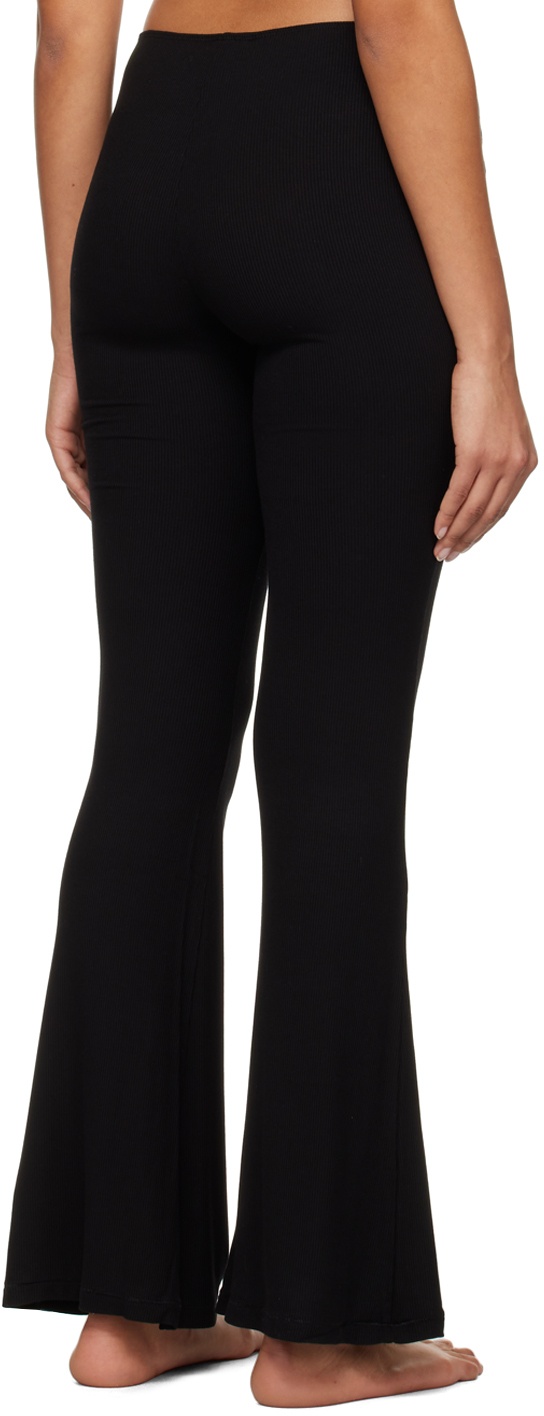 Womens Skims black Stretch-Cotton Foldover Lounge Trousers