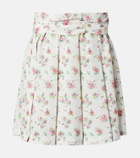 Shushu/Tong Floral pleated miniskirt