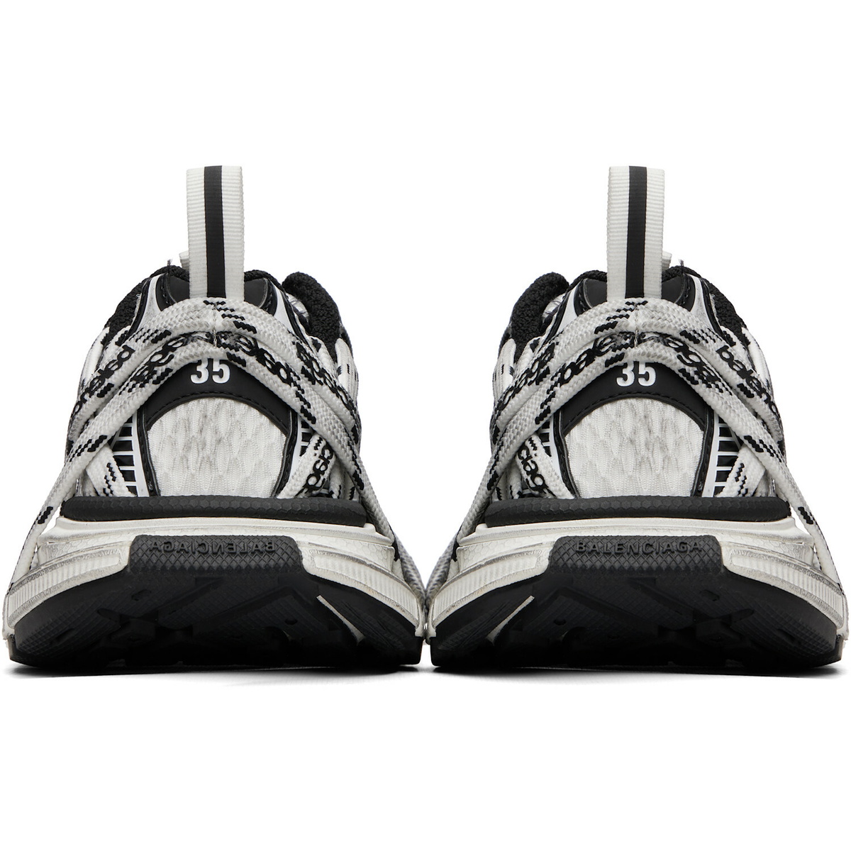Balenciaga White & Black 3XL Extreme Laces Sneakers