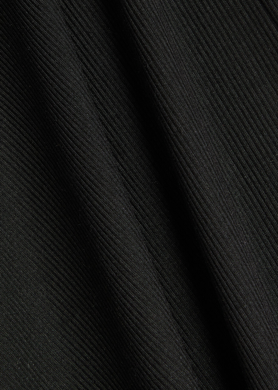 Tala Fold Over Flared-leg Stretch-modal Trousers Black