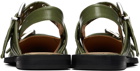 GANNI Khaki Feminine Buckle Ballerina Flats