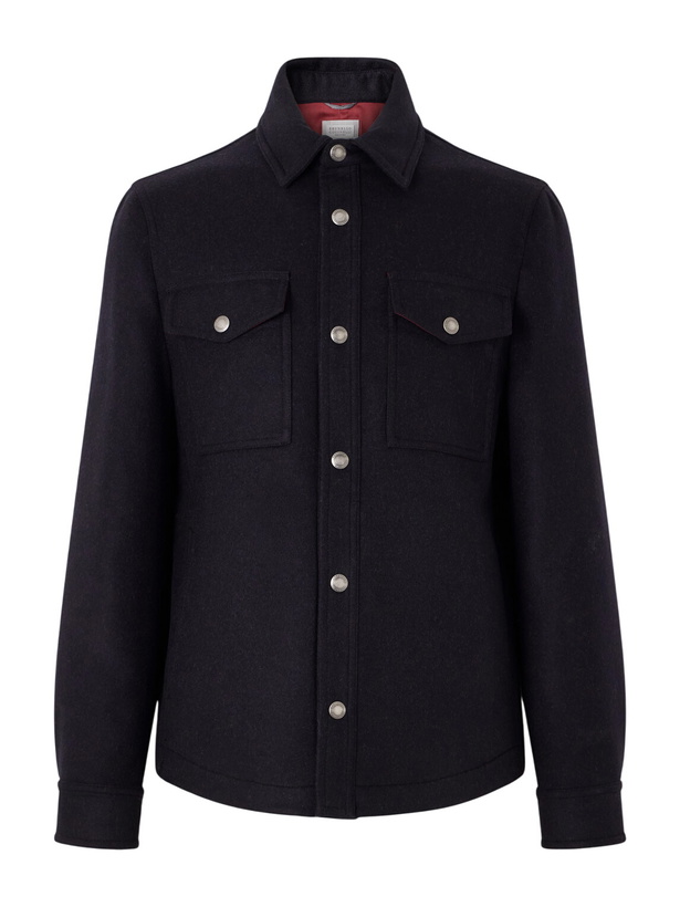 Photo: Brunello Cucinelli - Wool-Felt Overshirt - Black