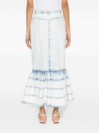 Huishan Zhang Blue Noelani Denim Midi Skirt