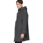 Z Zegna Grey Wool Hooded Over Coat