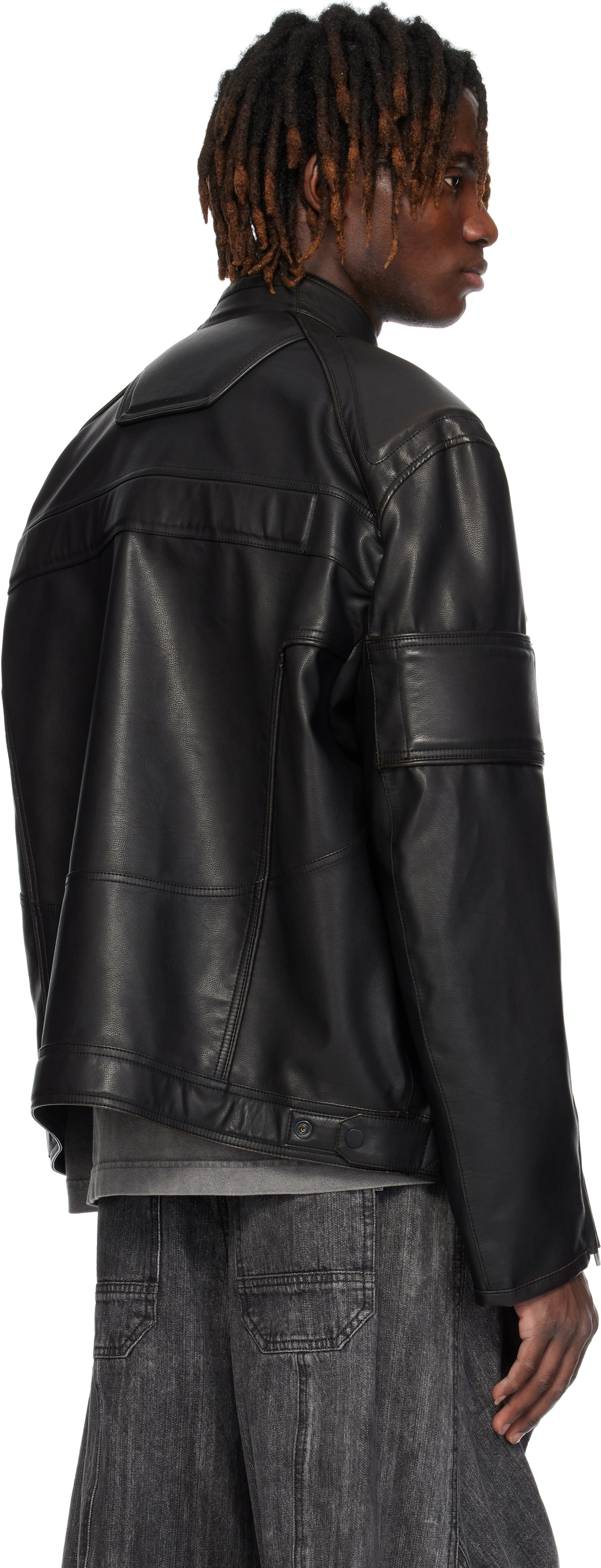 Juun.J Black Rider Faux-Leather Jacket Juun.J