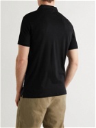 SUNSPEL - Slim-Fit Sea Island Cotton-Jersey Polo Shirt - Black