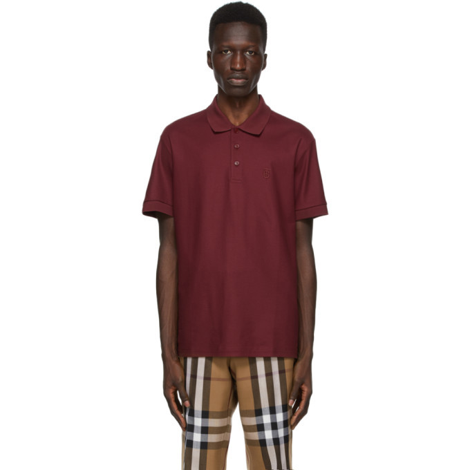 burgundy burberry polo