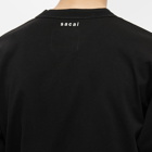 Sacai Men's Flower Embroidery T-Shirt in Black