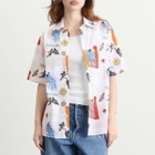 Ahluwalia Women's Kada Short Sleeve Shirt in Cream Multi Print