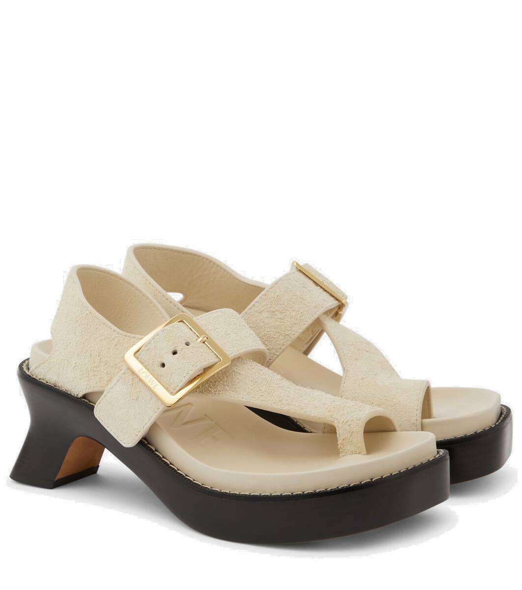 Loewe Ease brushed suede platform sandals Loewe