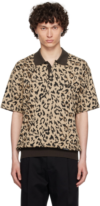 Photo: WACKO MARIA Beige Jacquard Knit Polo